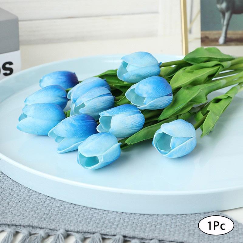 35 см Real Touch Искусственные цветы PU Домашний декор Свадебные украшения Цветы Поддельные цветы Тюльпаны