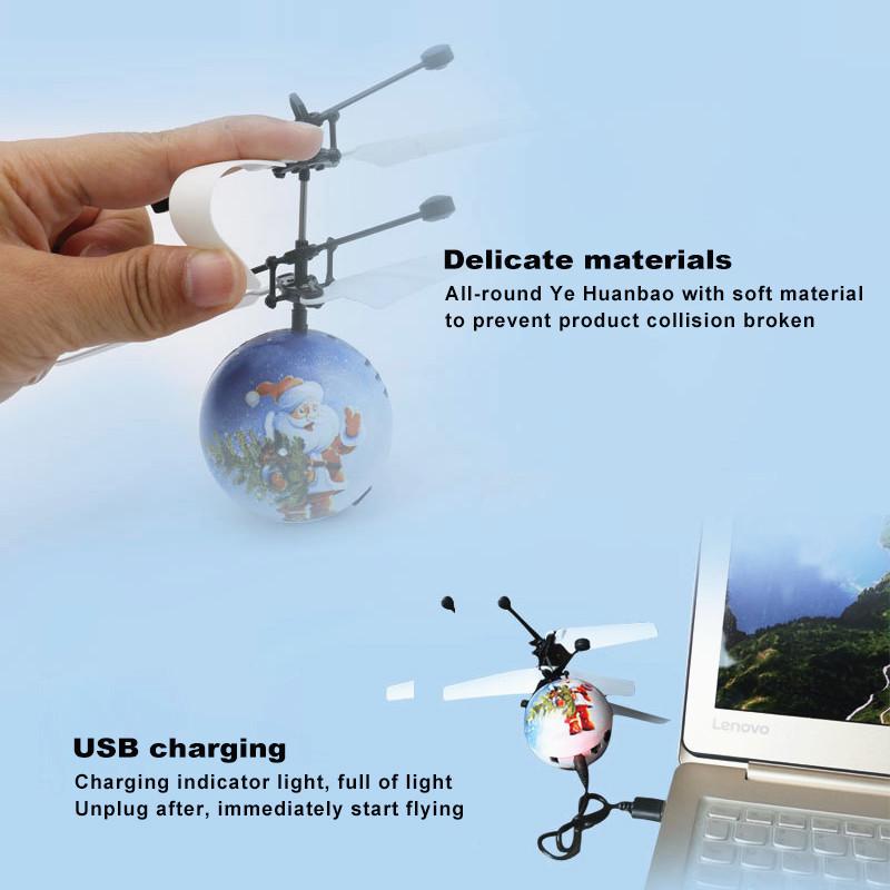 Вспышка Летающий шар Инфракрасная индукция Красочная музыка Светодиодная дискотека RC Вертолет Игрушка