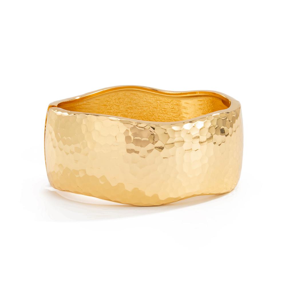 Jewelry 2025 New Alloy Bracelet Women's High Color Retention Electroplating Hammer Pattern Bracelet