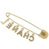 CHANEL Brooch Safety pin Plated Gold/Rhinestone 5.2g Women Used