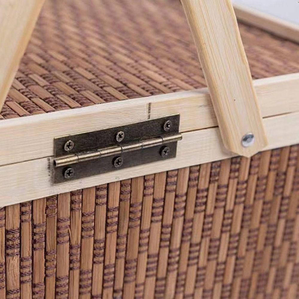 Chinese Style Moon Cake Box Vintage Bread Storage Basket Bread Organizer Egg Container Camping