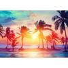 Sea Dusk Wallpaper Beach Coconut Tree 3d Wall Mural, Removable Wallpaper Bedroom Living Room Wallpaper Home Decor
