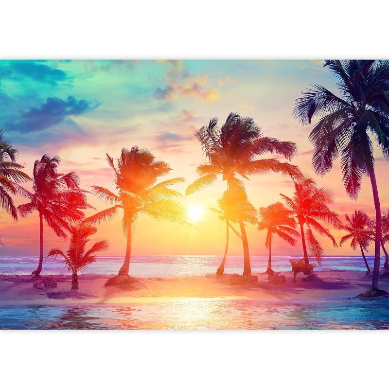 Sea Dusk Wallpaper Beach Coconut Tree 3d Wall Mural, Removable Wallpaper Bedroom Living Room Wallpaper Home Decor
