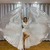 1 Set Performance Telescopic Rod 360 Wings Egyptian Degree Belly Dance Cape with Costume Pleated Bright