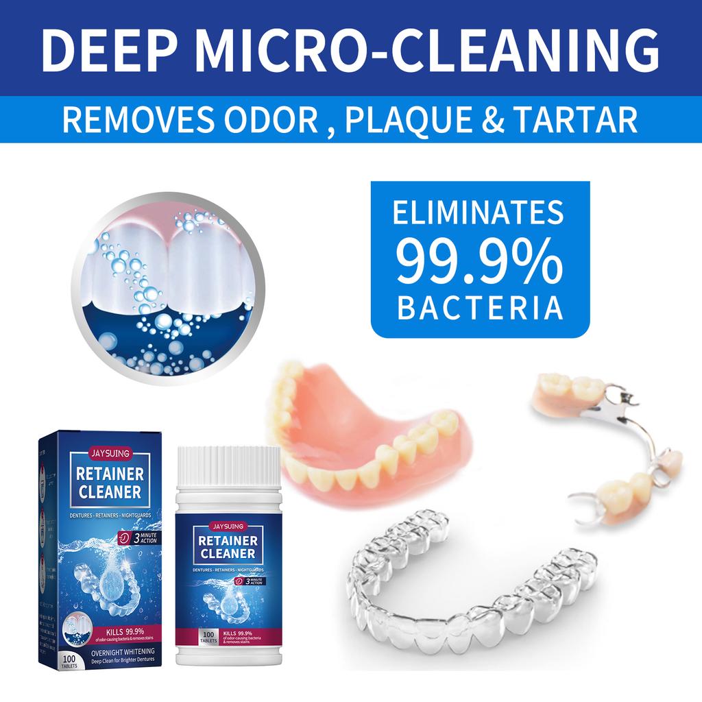 Jaysuing White Denture Fresh Breath Oral Care Cleaning Tablet