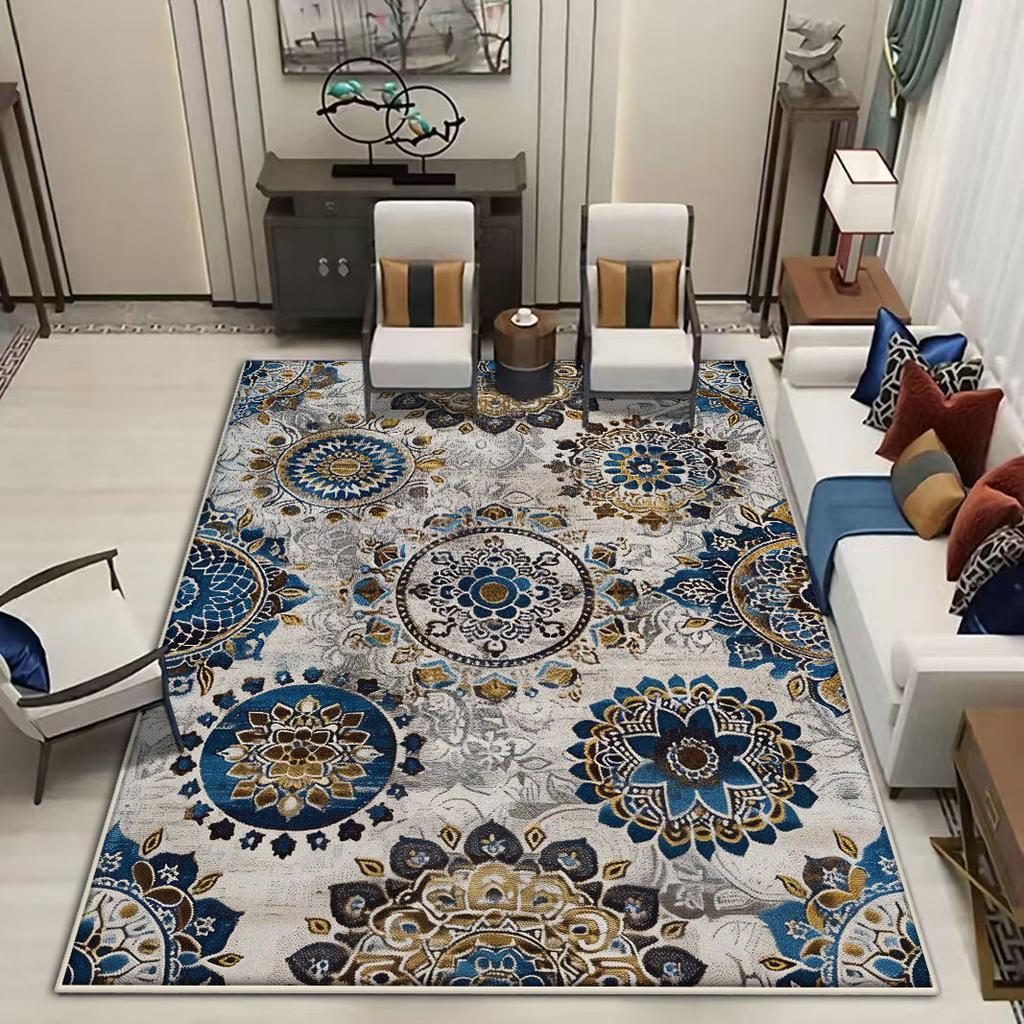 Home Decoration Big Size Luxury Carpet for Living Room Persian Floral Design Room Decor Rug Non-slip Entrance Door Mat Washable