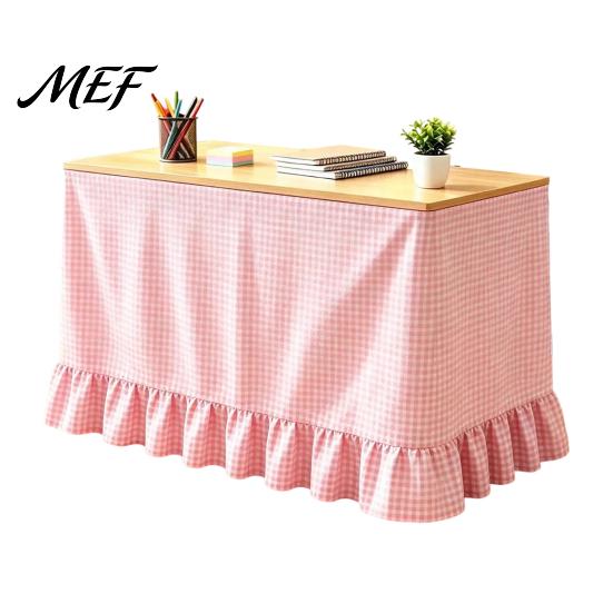 ClassroomDesk Skirt Gingham Ruffled Table Skirt, Cottagecore Teacher Desk for Classroom, Ruffle Cover Plaid Tablecloth Birthday Wedding Baby