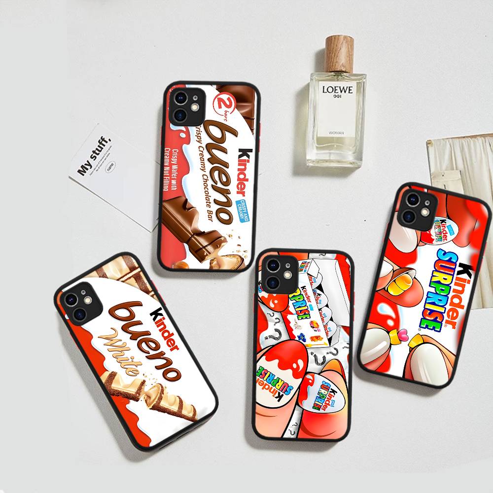 Милый логотип Киндер Сюрприз для iPhone 16 15 14 13 12 11 Pro Max X XS MAX Plus Прозрачный черный чехол для телефона