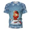 Summer Loose Creative Christmas Snowman Print Short Sleeved T-shirt Casual Fashion Versatile Comfortable T-shirt