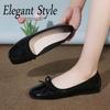 Single Shoe Girl 2025 New Large Size Flat Mary Jane Shoes Small Leather Shoes One Pedal Doudou Pregnant Woman Fairy Shoes Gentle
