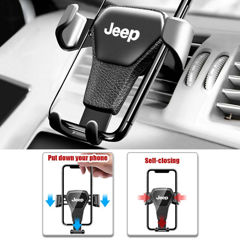 For Jeep Gravity Car Phone Holder Air Vent GPS Stand Accessories For Jeep Wrangler Grand Cherokee Compass Gladiator Avenger W