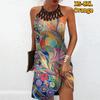 Summer Fashion Sexy Sleeveless Dress Soft Casual 3D Beautiful Peacock Print Dress Sleeveless Sling Dress Summer Suspender Dress