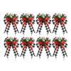 Christmas Bows with Pine Cones Pine Needles Buffalo Plaid Ribbon Bows Christmas Tree Wreath Decoration for Gift Wrapping