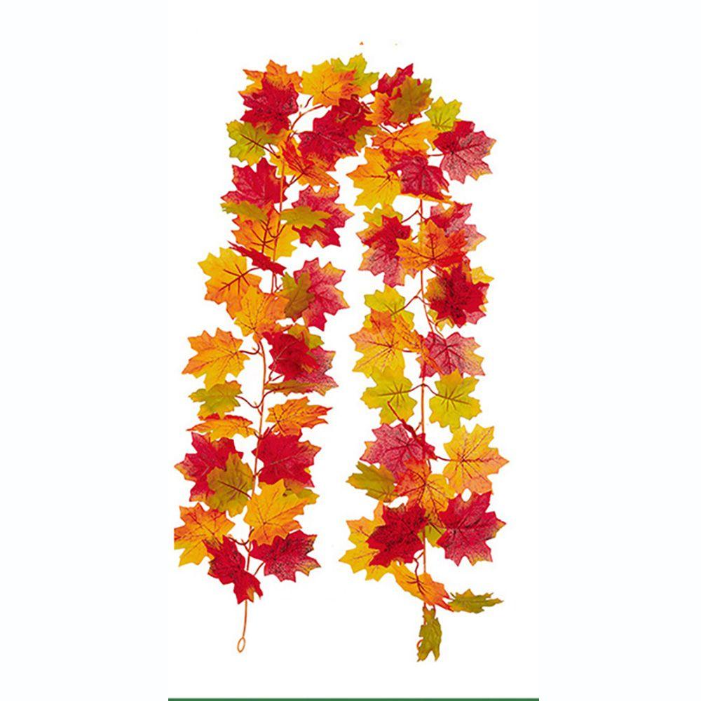 Autumn Color Rattan Lifelike Plant Simulation Maple Leaf Hanging Wreath Fall Maple Leaves Garland