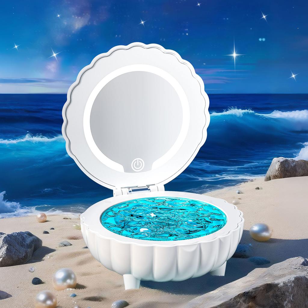 Световой проектор 'Морская ракушка' с Bluetooth-динамиком, 7 цветов, 3 цвета, зеркало для дома, спальни