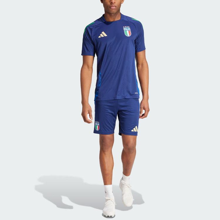 adidas Италия Тиро 24 Соревновательная Тренировочная Футболка Футбольная Футболка Мужская Темно-синий IQ2174