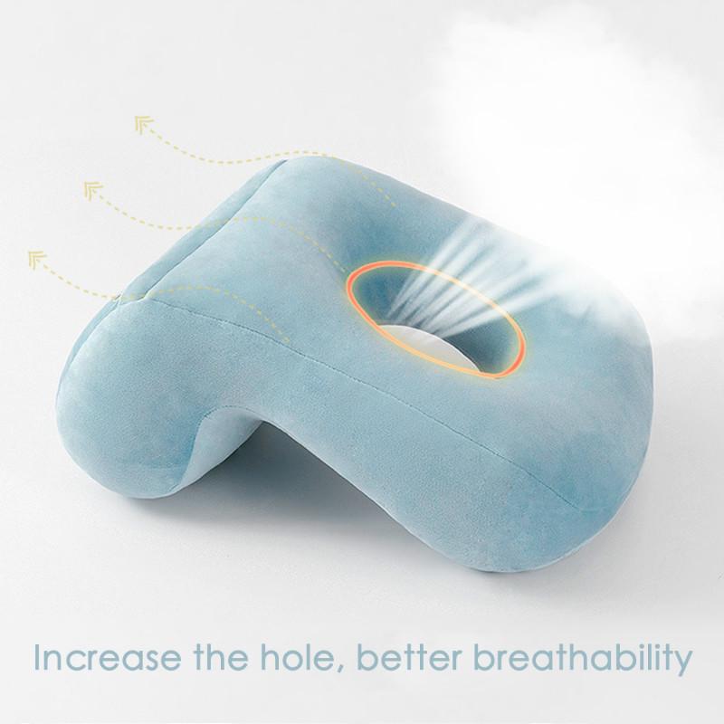 2019 New Multifunctional Nap Pillow Sleepy Pillow Portable Hollow Plush Solid Color Pillow