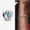 New S925 Silver Charm May Green Birthstone Eternity Circle Charm Fit Fashion 3mm Bracelet DIY Girl Necklace Pendant Gift