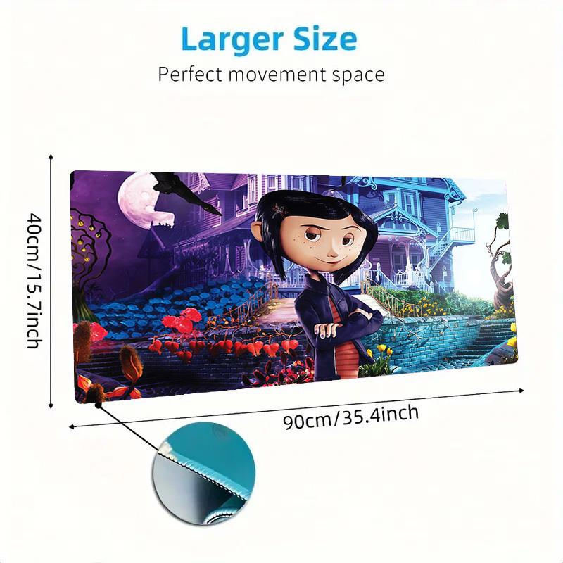 Coraline3 Print Cushion Non-slip Laptop Tablet Big Mousepad XXL Mat Mini PC Playmat With Lock edge
