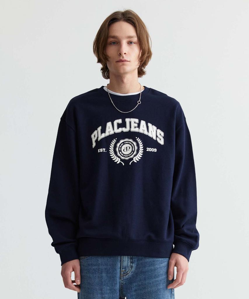Графическая толстовка PLAC Jeans Темно-синяя