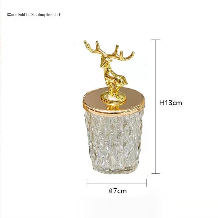 Элегантная скандинавская золотая стеклянная банка для хранения ватных палочек и зубочисток