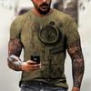 Vintage Summer Compass Pattern 3D Printed Short-sleeve Men's T-shirts Loose Daily Men Clothing Casual Streetwear