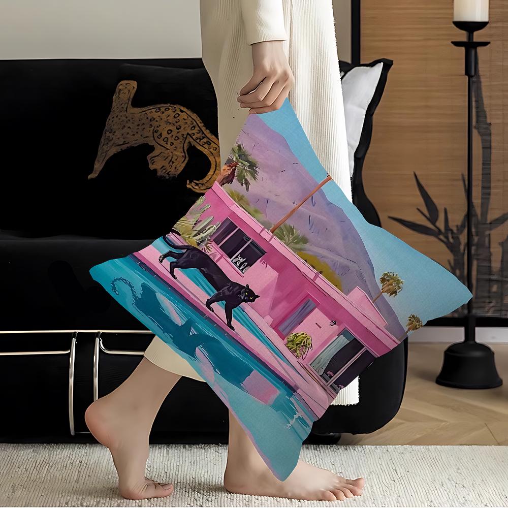 Colorful Bathtub Animal Tiger Zebra Black Cat Pillow Cover Sofa Cushion Cover Home Room Decoration Children Gift