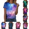 Женская мода повседневная футболка с круглым вырезом и короткими рукавами с принтом неба