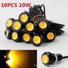 10PCS 18MM Eagle Eye LED Lights, 10W Waterproof Ultra Thin Amber LED Marker Lights for Car Motorcycle Truck Modification