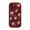 Crayon Love Размазанный Чехол для Мобильного Телефона для Iphone15 Силиконовый 16 для 14promax Ретро Винно-Красный 12 Всесторонняя Защита 13
