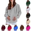 Женский модный повседневный однотонный плечевой с длинным рукавом на кулиске оверсайз худи с капюшоном