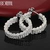 925 Sterling Silver Woven Piercing Earrings Fashion Wedding Jewelry