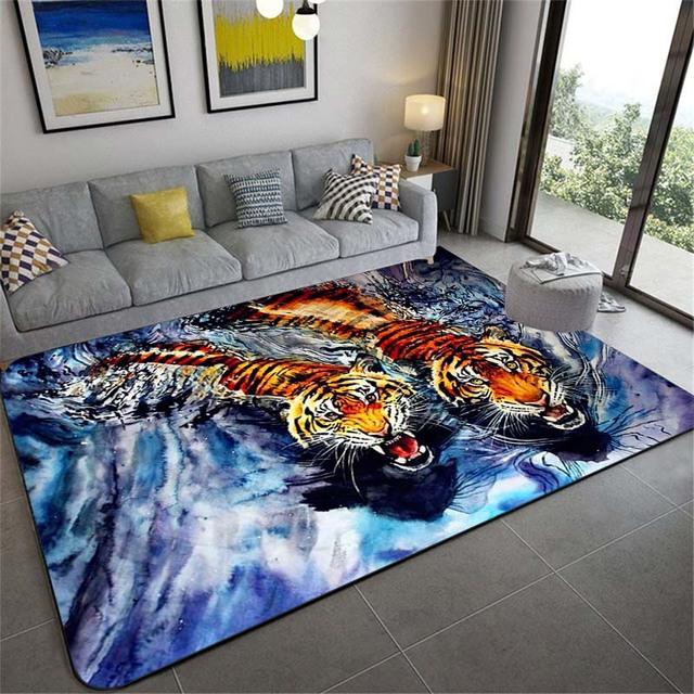 Нескользящие коврики с леопардом, тигром, львом, кошкой, большие коврики, коврики для гостиной, удобный ковер, мягкий напольный коврик, коврики для спальни