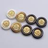 5pcs Resin Metal Double Button Vintage Gold Versatile Jacket Sweater Button Wool Coat Windbreaker Suit Button