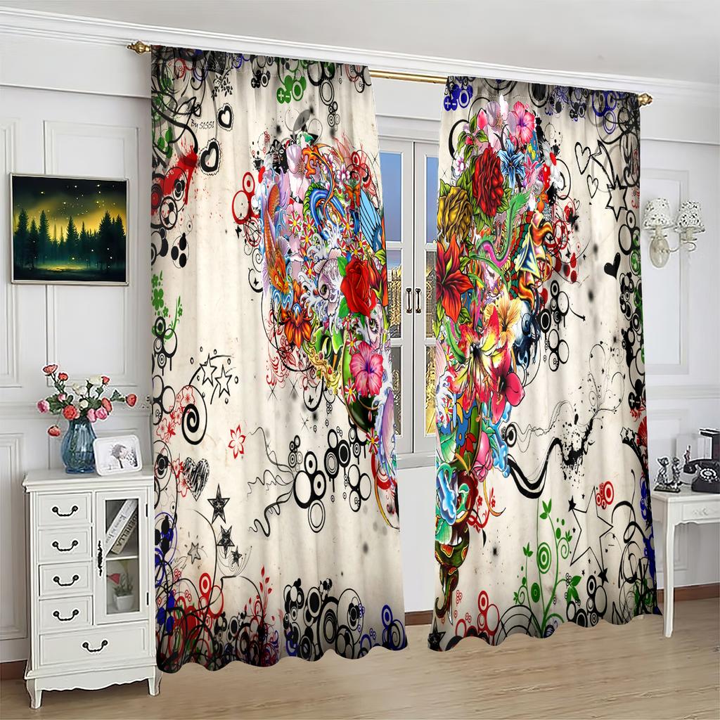 2 шт. - на заказ - напечатанная штора - материал полиэстер - для спальни гостиной кабинета занавеска, препятствующая приватности