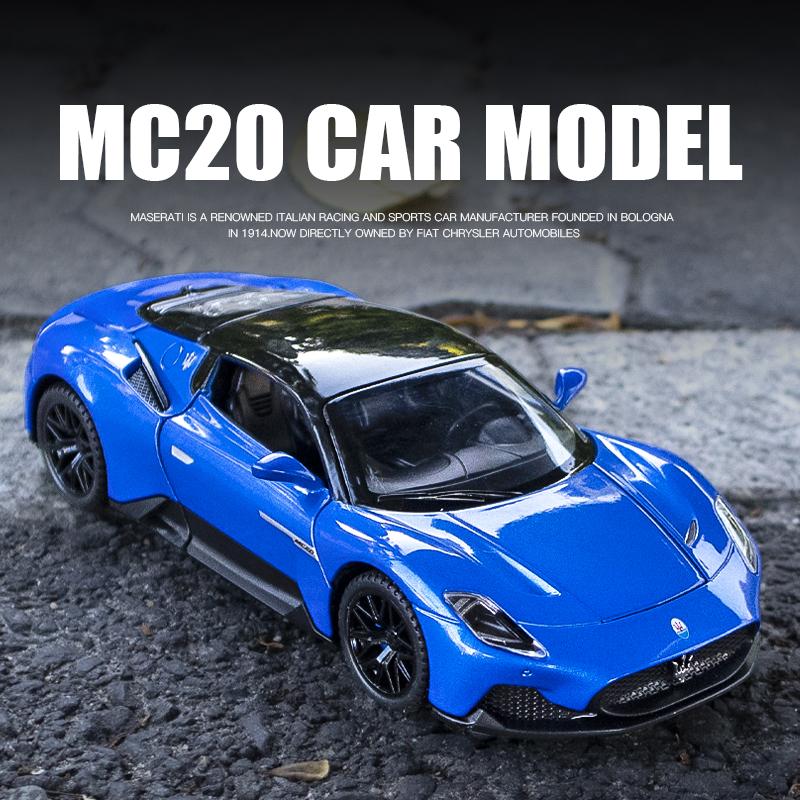 1/32 Maserati MC20 Кабриолет Сплав Модель Спортивного Автомобиля Литые Металлические Игрушечные Транспортные Средства Модель Автомобиля Звуковая и Световая Симуляция Детские Игрушки Подарок