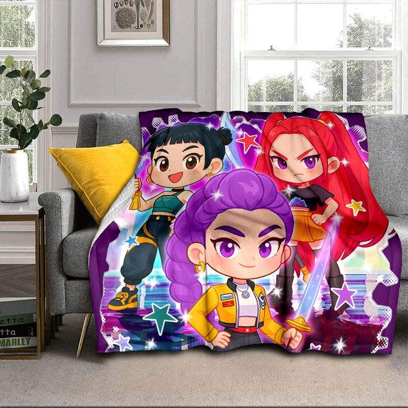 Kpop cartoon Blanket Flannel Blanket for bed, sofa, Camping, Hiking, Picnic Essentials, gift for family Fan gifts