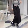 Gray High-Waist Slim Straight Skirt for Women - Versatile Retro Mid-Length Spring/Summer Hip Skirt