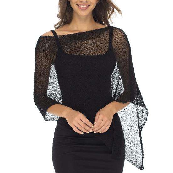 Женская накидка-шаль из сетки с асимметричным подолом, легкий летний пуловер, дорожная одежда-обертка