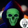 3D Skull Face Guard Glow In The Dark Lightweight EVA Fabric Realistic Design Halloween Headpiece Makeup Apparel Props