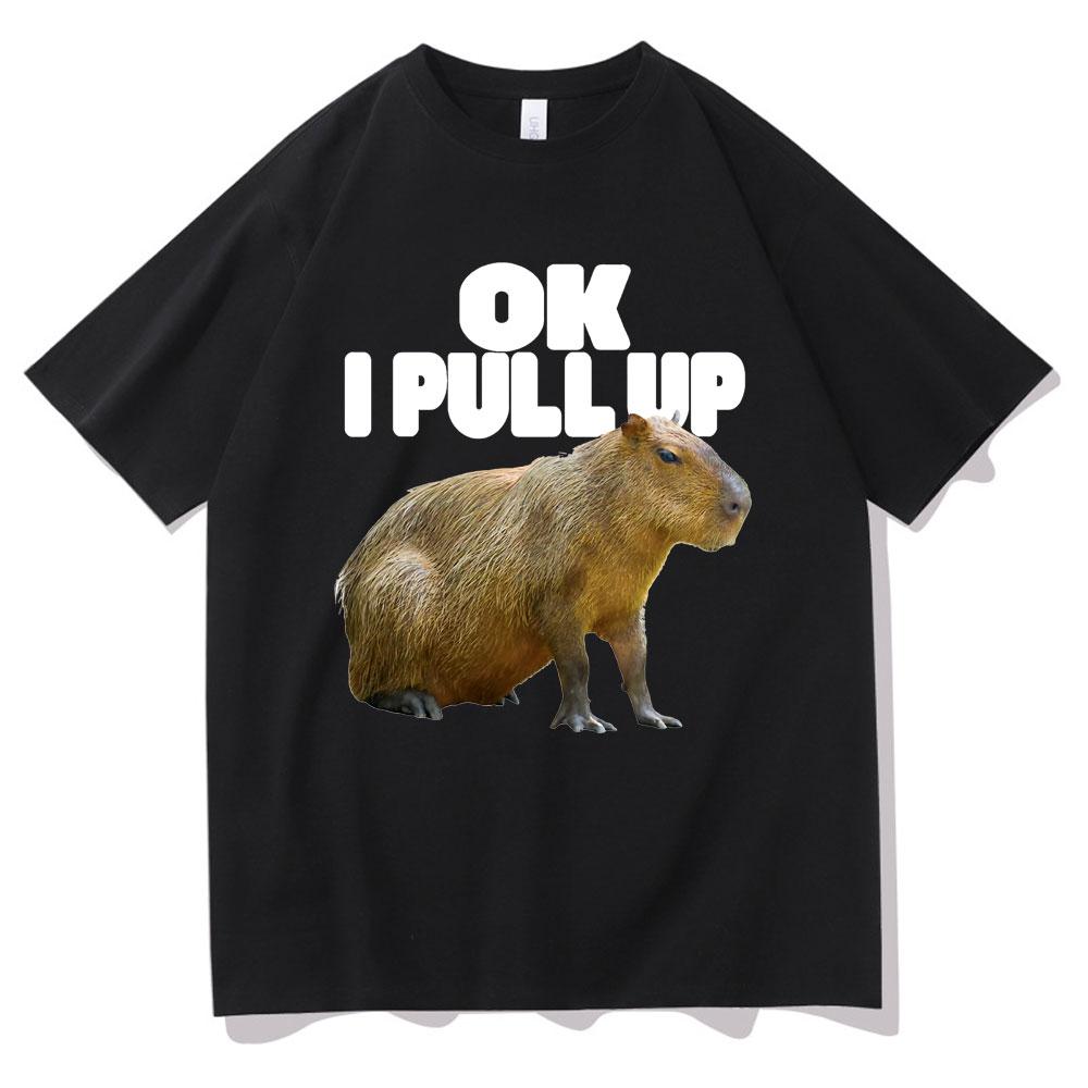 I Love Capybaras Print Men Women Fashion Casual Loose Tshirts Crew Neck Hip Hop Man Funny Tshirt Male Tee Shirt Male Streetwear