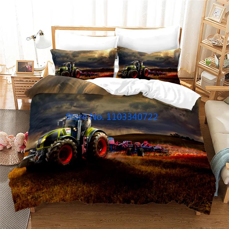 Farm Tractor 3d Bedding Set Duvet Cover Set 3D Print Comforter Cover Bedclothes for Boy Girl Bedding Sets Bedroom Decor