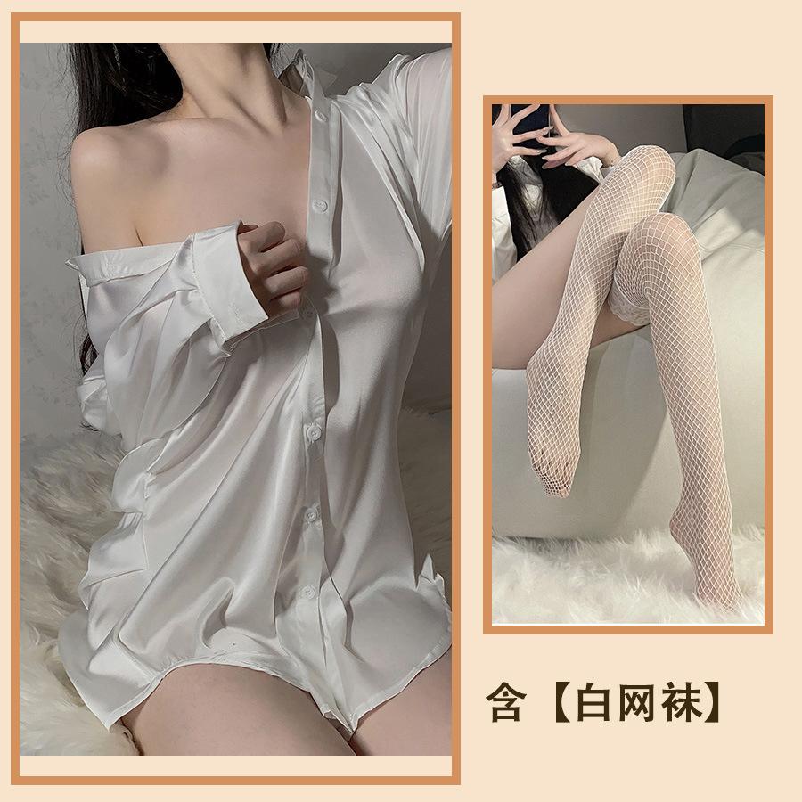 Сексуальное нижнее белье, сексуальные пижамы, пижамы, рубашки, мужской стиль, длинные рубашки, свободное платье, новая домашняя одежда