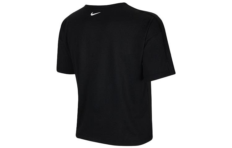 Nike Женские футболки Dri Fit Черные с круглым вырезом Умеренный прямой крой CT6971-010