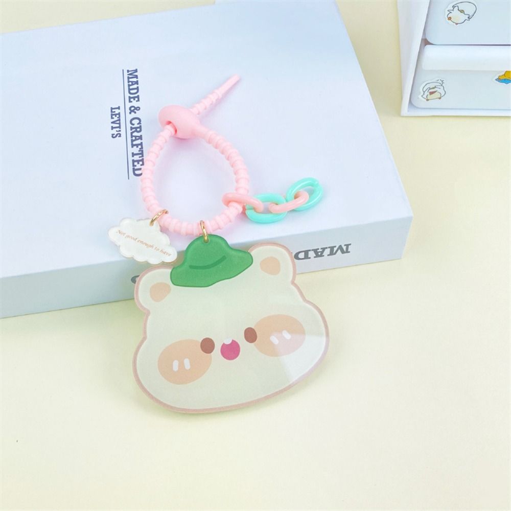 Тюльпан Цветок Портативное Зеркальце для Макияжа Брелок Маленький Мишка Маленький Мишка Косметика Брелок Украшение