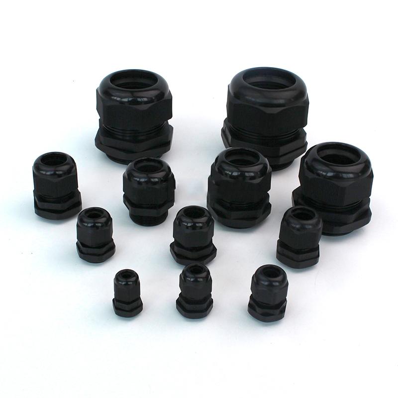 1/2/5/10pcs Waterproof Cable Gland Cable Entry IP68 PG7-PG36 White/Black Nylon Plastic Connector Joint