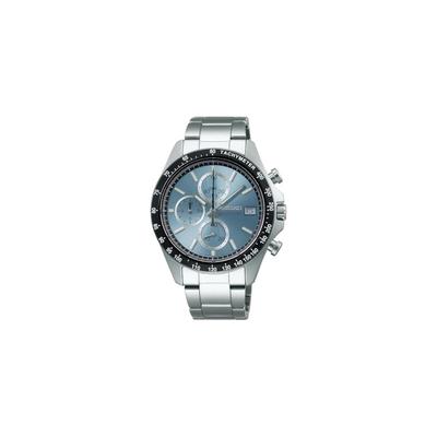 Мужские часы Seiko SBTR029 Серебристые Кварцевые Хронограф с Тремя Вертикальными Линиями