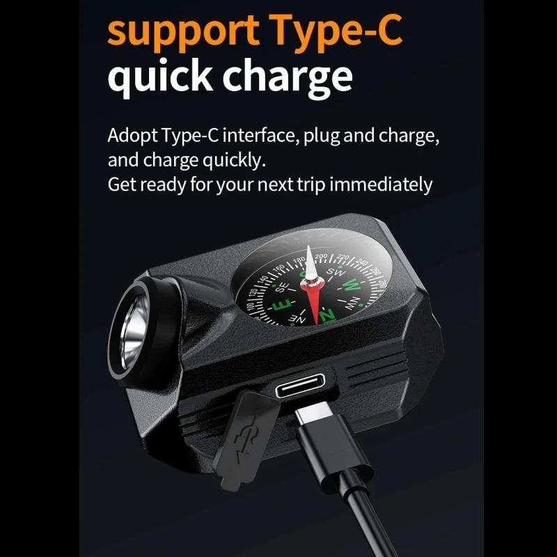 Светодиодный тактический наручный фонарь, портативный перезаряжаемый наручный компас, фонарик для бега, езды на велосипеде, кемпинга, пеших прогулок, охоты