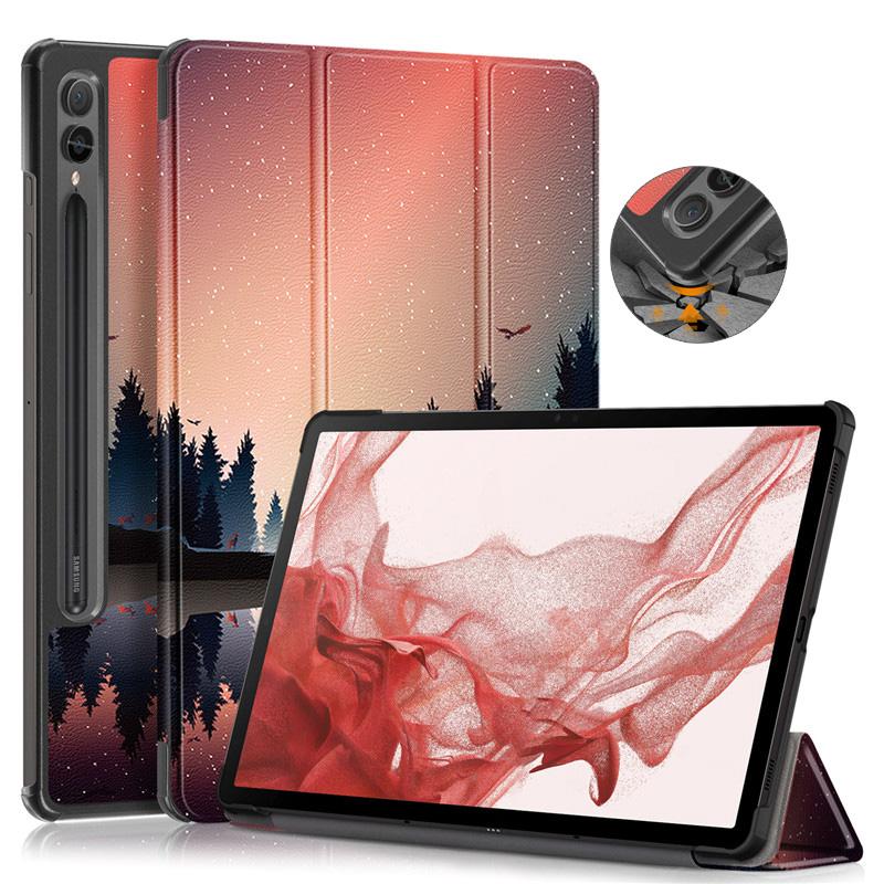 Tablet Case For Samsung Galaxy Tab S9 Plus Case 12.4 Folding Stand Hard PC Back Magnetic Book Cover For Samsung Galaxy S9 Plus Tablet Case