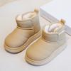 Детские зимние ботинки 2025 года, новые зимние короткие ботинки для мальчиков, утепленные и утолщенные, хлопковые ботинки для девочек, теплая детская хлопковая обувь